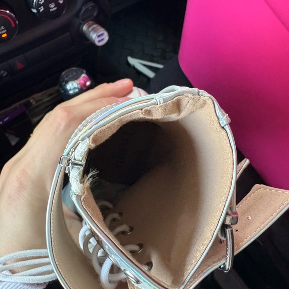 Burju Heels Holographic Lace-Up Dance Boots - Picture 4 of 6